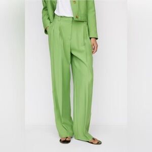 Mango Green Wide Leg Trousers
